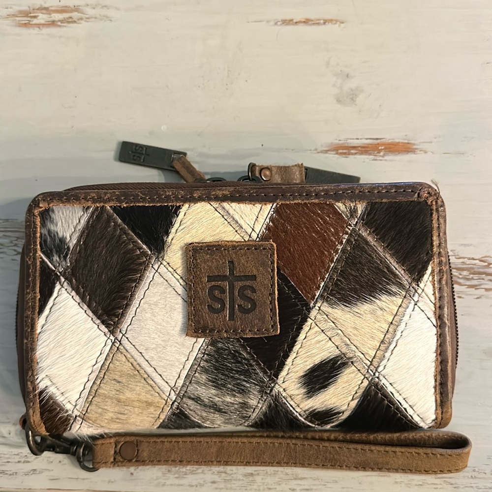 STS Ranchwear Brown and White Patchwork Wallet